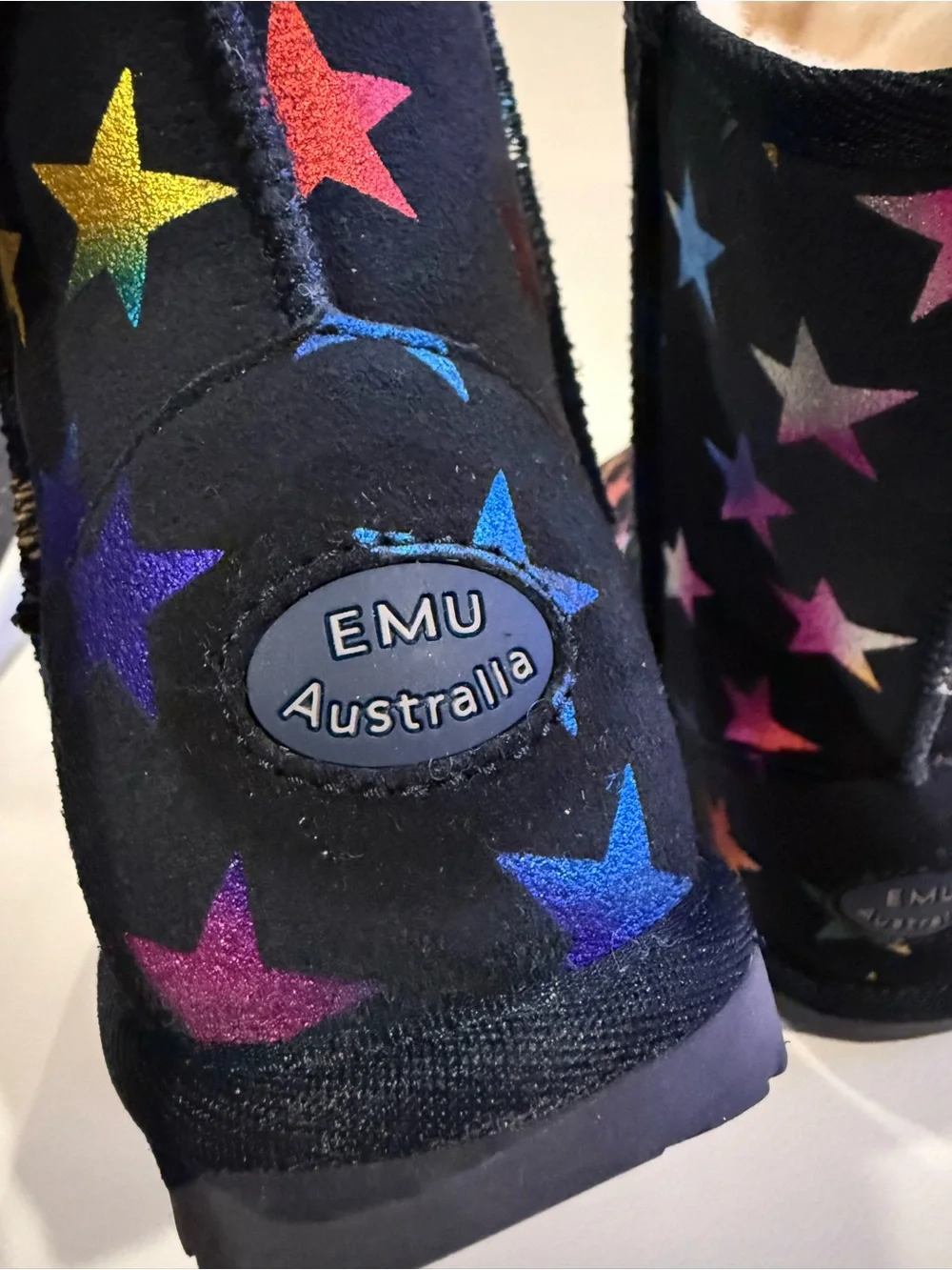 ☀️🌊 Emu Australia Children's Black Star Print Boots NWT